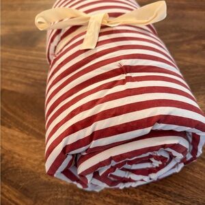 Red & White Stripped Pottery Barn Toddler comforter / blanket